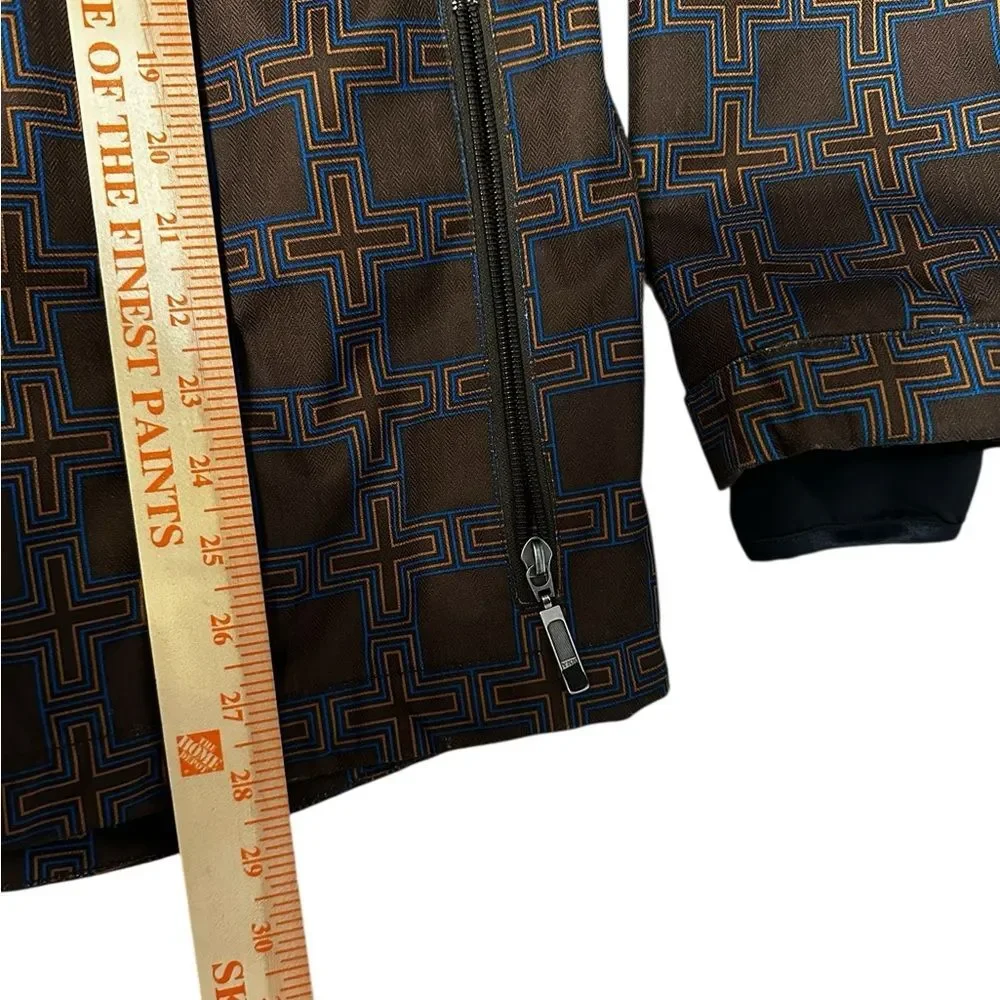 Bonfire Snowboard Ski Jacket Men’s Large Insulated Hooded Geometric